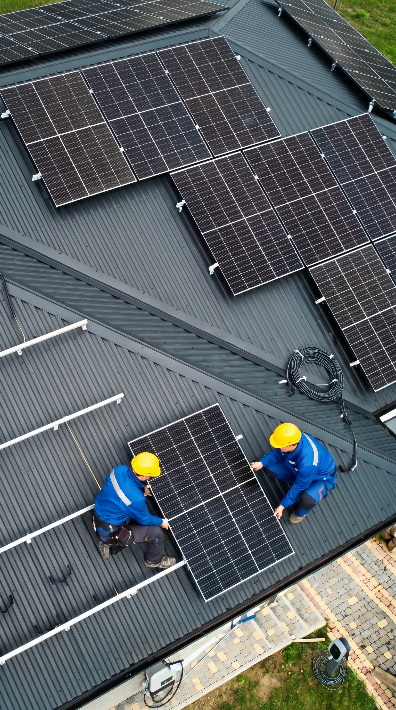 Solar panels on a Maine home roof at sunset